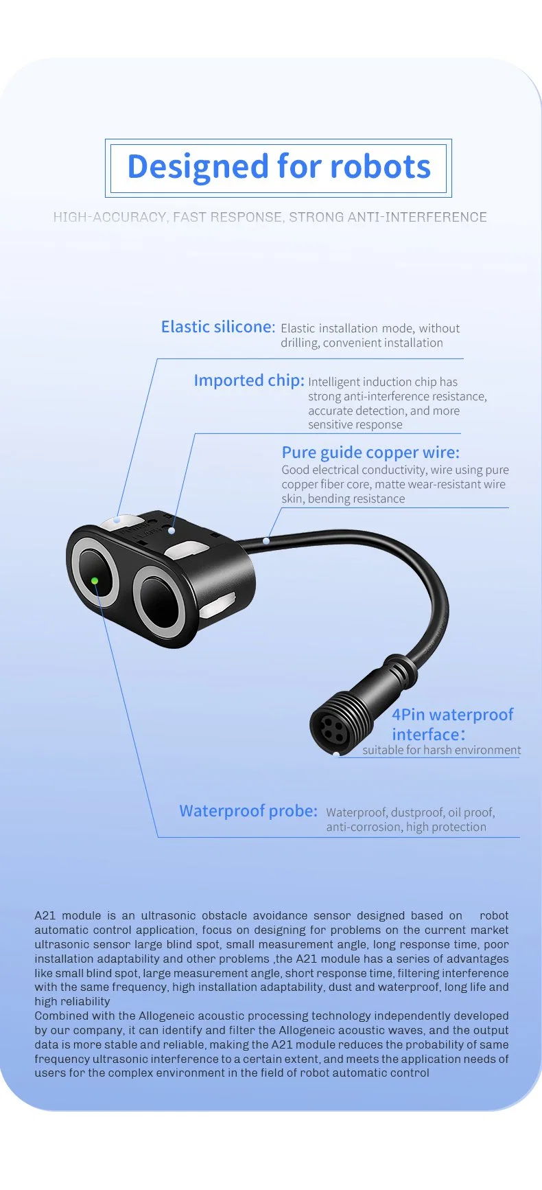 Ultrasonic Sensor Agv Robot Sensor Ultrasonic Proximity Transducer