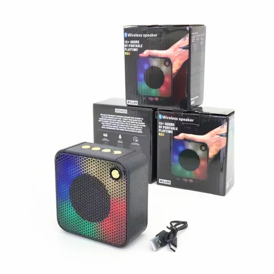 Amazon New Outerdoor Home Portable Gift Kabelloser Subwoofer mit buntem Licht, Soundbox, RGB-Stoff, Mesh, Ipx 4, wasserdichter Bluetooth-Mini-Lautsprecher